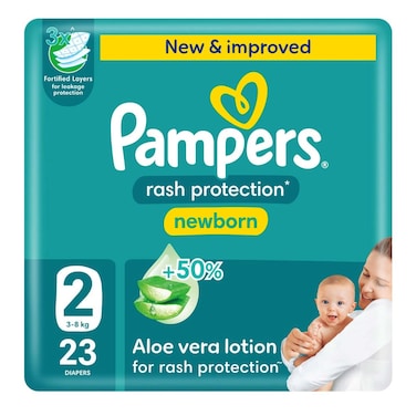 Pampers Aloe Vera S2 3-8KG 23 Diapers