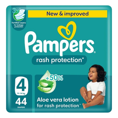 Pampers Aloe Vera S4 9-14KG 44 Diapers
