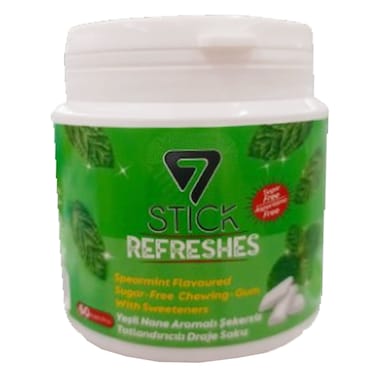 7Stick Sugar Free Spearmint Gum  Jar 80GR