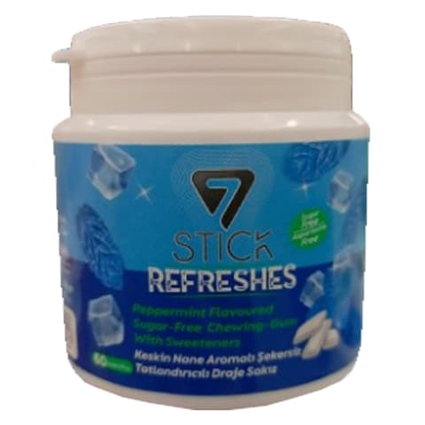7Stick Sugar Free Peppermint Gum  Jar 80GR