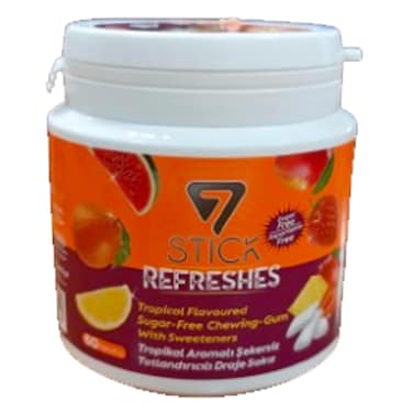 7Stick Sugar Free Tropical Gum  Jar 80GR