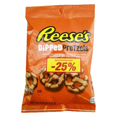 Reeses Dipped Pretzels Peanut 120GR 25% Off