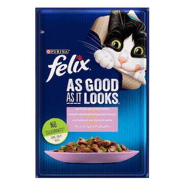Felix Cat Gij Trout And Green Beans Pouch 85GR