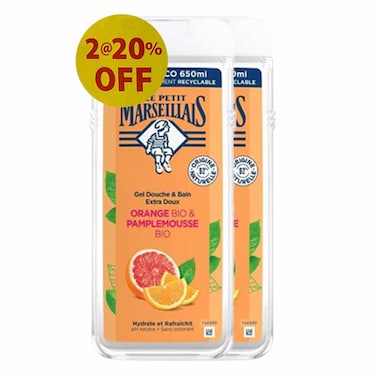 Le Petit Marseillais Shower Gel Fleur D'Orange 650MLX2 20% Off