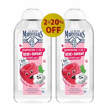 Le Petit Marseillais Kid Shampoo Raspberry Cotton 300MLX2 20% Off