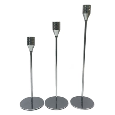Set 3Pieces Candle Sticks Silver