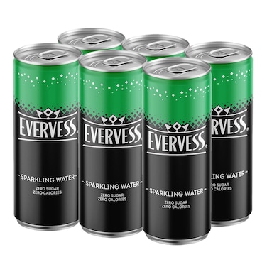 Evervess Sparkling Water Can 250Mlx6