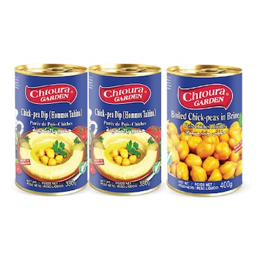 Chtoura Garden Dip Chickpeas 380GRx2+Boiled Chickpeas 400GR