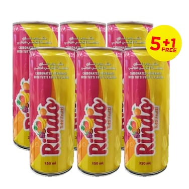 Rindo Tutti Frutti Can 250Ml 5+1 Free