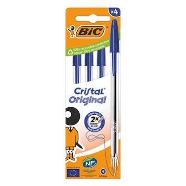 Bic Cristal Med Blister Of 4 Blue