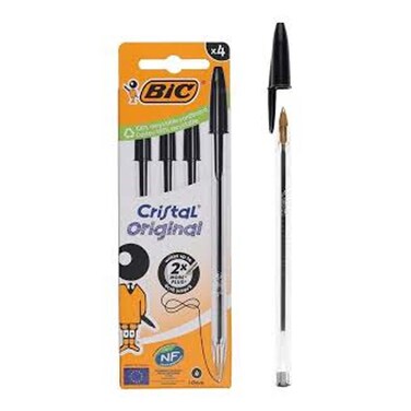 Bic Cristal Med Blister Of 4 Black