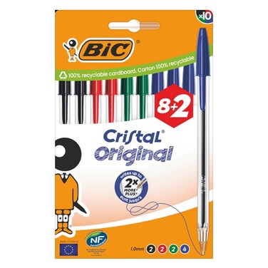 Bic Bic Cristal Med Pouch 8+2 Assorted