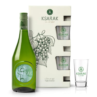 Ksara Arak Coffret 1 Bottle + 2 Arak Glasses