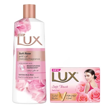 Lux Body Wash Soft Rose 500ML+Flower Bar 11GR Special Price