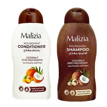 Malizia Shampoo With Conditioner Coocnut And Macadami 400ML Special Price