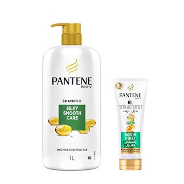 Pantene Shampoo Smooth And Silky 1L+With Cream