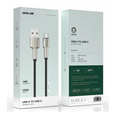 Green Lion A To C Braided 1M Cable