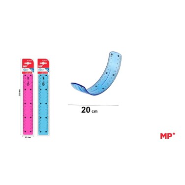 Flexible Plastic Ruler 20CM Blister
