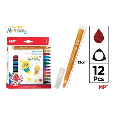 Glitter Markers 12Pieces