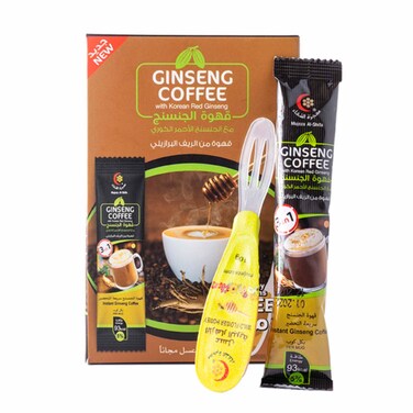 Mujeza Ginseng Coffee 8 Sheets + Free 8 Honey Spoons