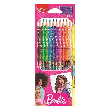 Coloured Pencils Barbie X12