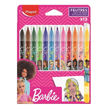 Felt Tip Pens Barbie X12