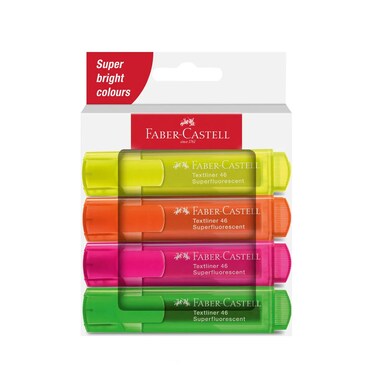 Faber Castle Textliner Super Flou Colors Set Of 4