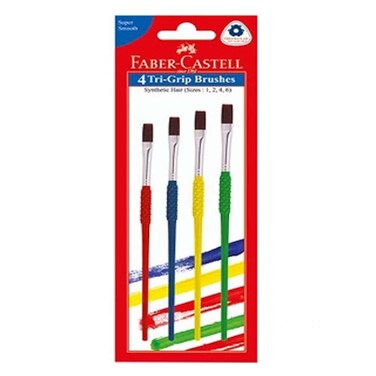 Faber Castle Brush Tri Grip Flat Set Of 4