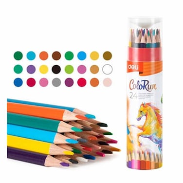 Deli Colored Pencil 24 Colors  Barrel