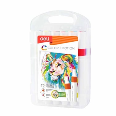 Deli Acrylic Marker 12 Colors