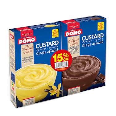Domo Custard Vanilla 200GR+Chocolate 200GR