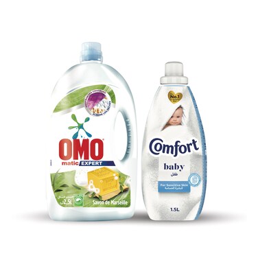 Omo Savon 2.5L+Comfort Baby 1.5L Special Price