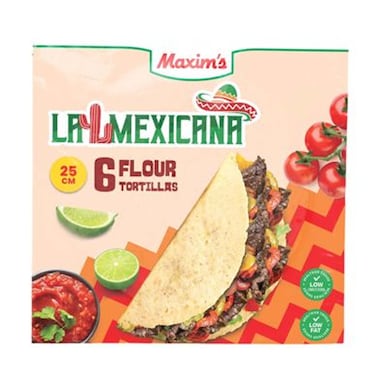 Maxim's 25CM Flour Tortilla 6 Wraps