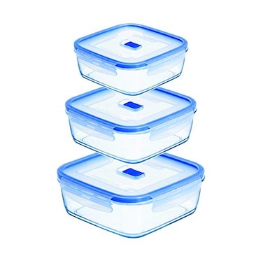 Luminarc Pure Box Square Flat 3 Pieces Set