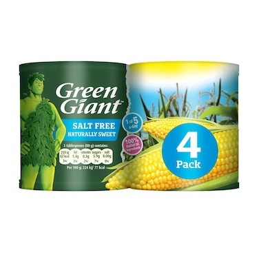 Green Giant Salt Free Sweetcorn 4Pk 198GR