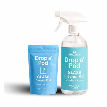 Drop Pod Glass Cleaner 3 Pods With Bottle