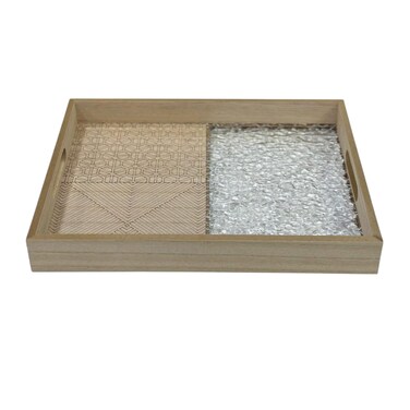 Wood And Ransparent Tray Small