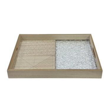 Wood AndTransparent Tray Medium