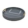 Round Wood Gray Tray