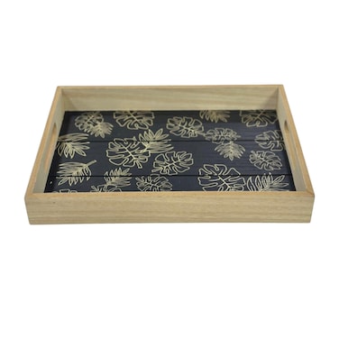 Black And Gold Wood&nbsp; Tray