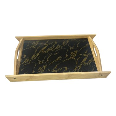 Marble Wood Black Mtray