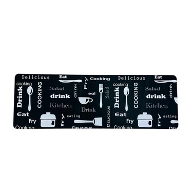 Kitchen Black Long Mat