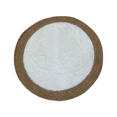 Carpet W/White Fur 150 Cm
