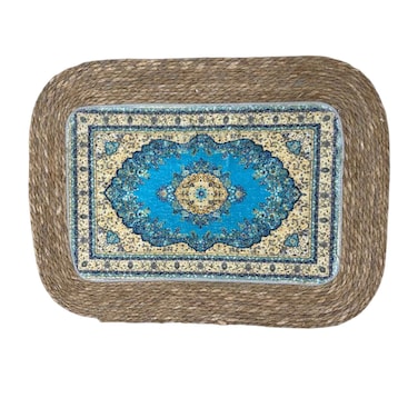 Bamboo Mat With Bleu Design