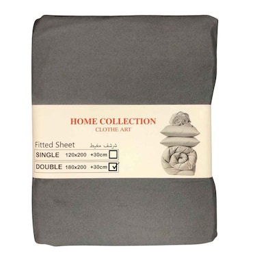 Fitted Sheet Double Grey 180X200CM