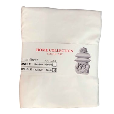 Fitted Sheet Double White 180X200CM