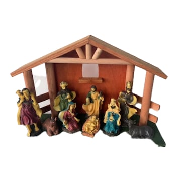 35X12X22Cm Woodn 9Pcs Nativity