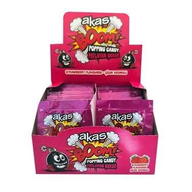 Akas Popping Candy Strawberry 1 piece 4GR