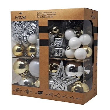 28X14X30CM Gold And Silver Christmas Balls