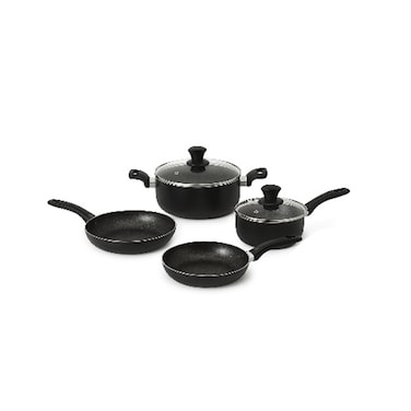 Cookware Set Of 6 Pieces Black And Grey
